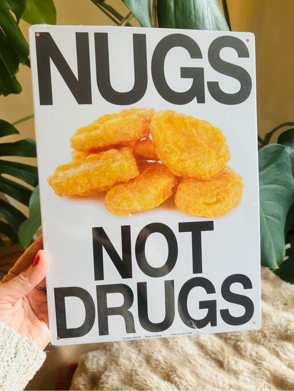 Nugs Not Drugs Chicken Nugget Metal Sign Funny Wall Decor